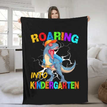 Discover Roaring Into Kindergarten T Rex Dinosaur Back To S Fleece Blankets