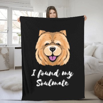 Discover Chow Chow Dog Soulmate Puppy Dog Lover Fleece Blankets