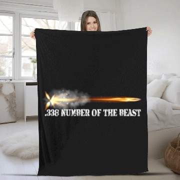 Discover 338 Number Of The Beast Lapua Magnum Calibre Fleece Blankets