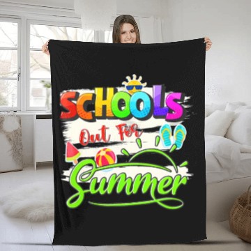 Discover Schools Out For Summer Lover Funny Teacher Student Fleece Blankets