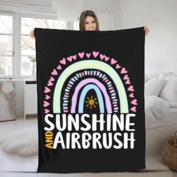 Discover Sunshine and Airbrush Cute Rainbow Graphic Fleece Blankets