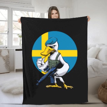 Discover Swedish Swan Trooper Cartoon Fleece Blankets