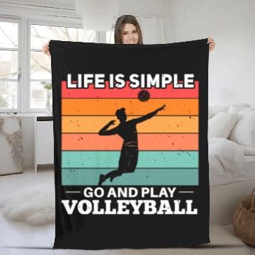 Discover Volleyball Player Motif Fleece Blankets