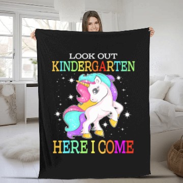 Discover Look Out kindergarten Here I Come Unicorn back to Fleece Blankets