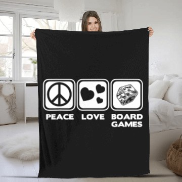 Discover Peace Love & Board Games - Cool Board Game Fleece Blankets