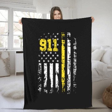 Discover Dispatcher 911 Usa Flag Dispatcher Back Print Fleece Blankets