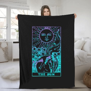 Discover 76205 The Sun Tarot Card Rider Waite Witchy Fleece Blankets
