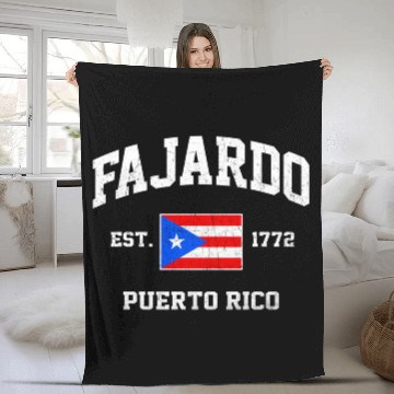 Discover Fajardo Puerto Rico Boricua Flag Athletic Style Fleece Blankets