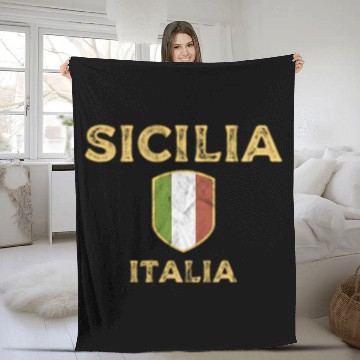 Discover Sicilia Italia - Sicily Italy Fleece Blankets