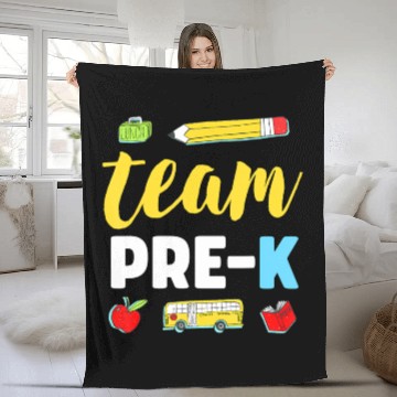 Discover Team Pre-K Teacher First Day Preschool Back to Sch Fleece Blankets