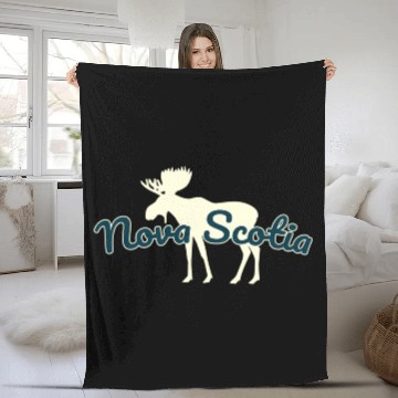 Discover Nova Scotia Moose Or Fleece Blankets