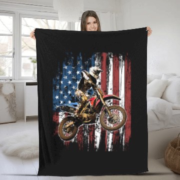 Discover Dirt Bike Racing Motocross Racings Fleece Blankets