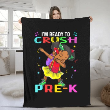 Discover pre k hello pre-k first day back to school Melanin Fleece Blankets