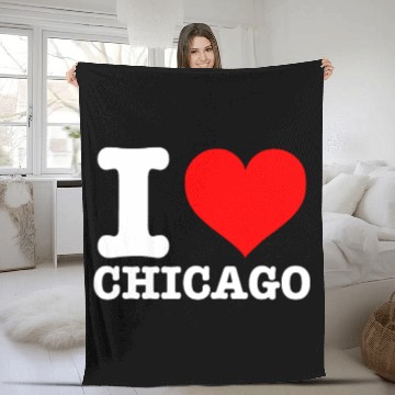 Discover Chicago - I Heart Chicago - I Love Chicago Fleece Blankets