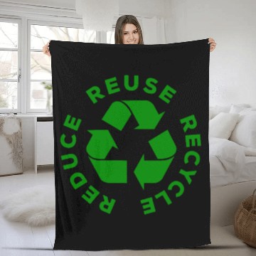 Discover Reduce Reuse Recycle World Environment Day Gift Fleece Blankets