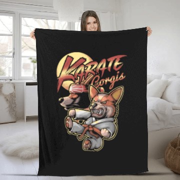 Discover Karate Corgis Fleece Blankets