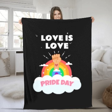 Discover Love is Love Gay Pride Month LGBTQ Rainbow Fleece Blankets