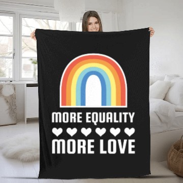 Discover LGBT More Equality More Love LGBTQ Gay Lesbian Fleece Blankets