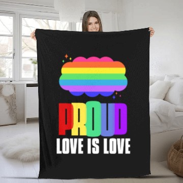 Discover Proud LGBT Fleece Blankets Love is Love Fleece Blankets Rainbow Flag