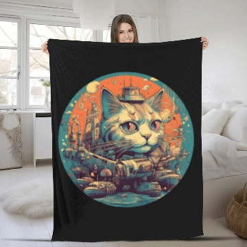 Discover Transformer cat Fleece Blankets