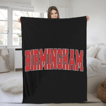 Discover Birmingham Varsity Style Uk Sports Fleece Blankets