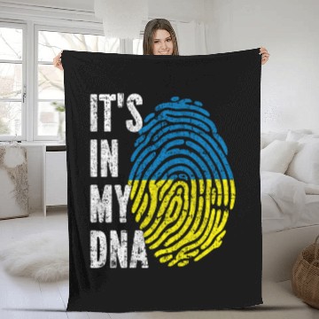 Discover It'S In My Dna Ukraine Flag Fleece Blankets
