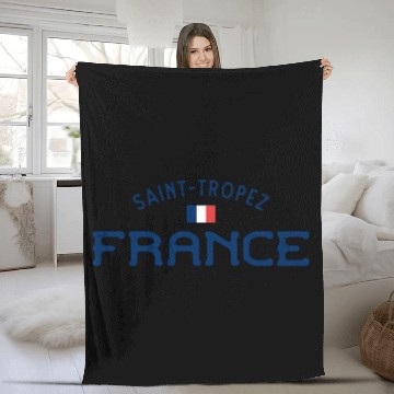 Discover Distressed Saint Tropez France With French Flag Fleece Blankets