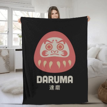 Discover Daruma Doll Japan Zen Buddhism Daruma Fleece Blankets