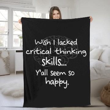Discover Critical Thinking Meme Novelty Humor Fleece Blankets