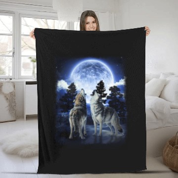 Discover The Mountain Men'S Wolf Native American Fleece Blankets