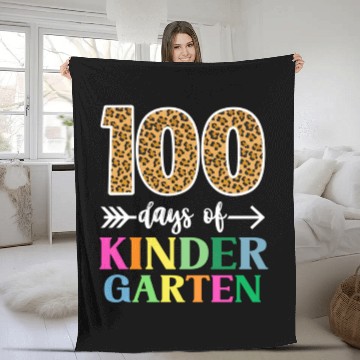 Discover 100 Days Of Kindergarten School Teacher Smarter Fleece Blankets