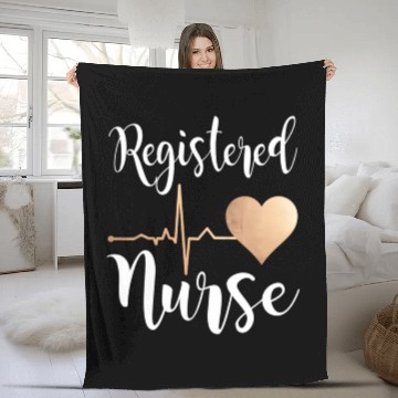 Discover Registered Nurse Heart Rn Fleece Blankets