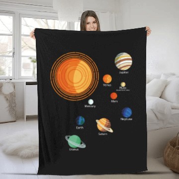 Discover Astronomy Binoculars Astrophysics Planets Science Fleece Blankets