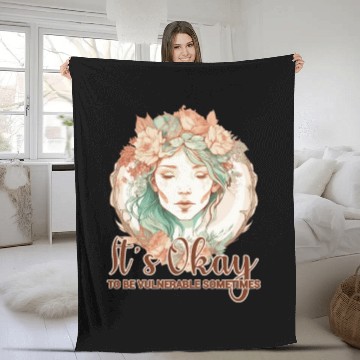 Discover It's Okay To Be Vulnerable Mental Health Awareness Fleece Blankets
