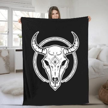 Discover Cow Skull Boho Fleece Blankets