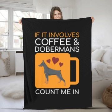 Discover Coffee Doberman Lover Fleece Blankets