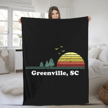 Discover Greenville South Carolina Home Print Fleece Blankets