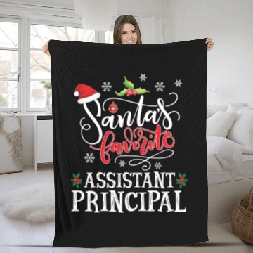 Discover Santa'S Favorite Assistant Principal Party Fleece Blankets