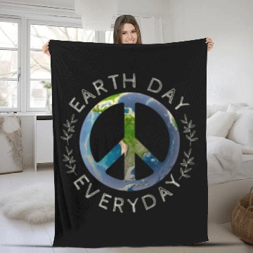Discover Earth Day Everyday World Global Peace On Earth Fleece Blankets