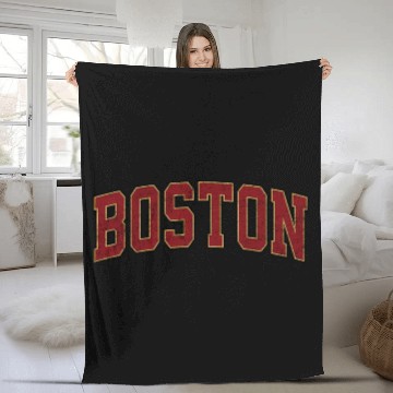 Discover Boston Massachusetts Ma Athletic Sports Fleece Blankets
