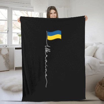Discover Ukraine Signature Flag Pole - Patriotic Ukrainian Fleece Blankets