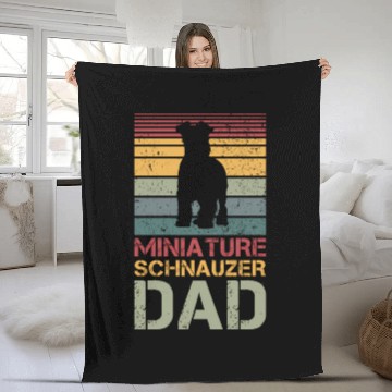 Discover Miniauture Schnauzer Dad Miniature Schnauzer Dog Fleece Blankets
