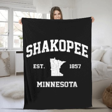 Discover Shakopee Minnesota Mn State Athletic Style Fleece Blankets