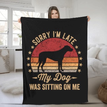 Discover Sorry I'M Late My Dog Was Sitting On Me Rhodesian Fleece Blankets