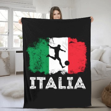 Discover Italian Soccer Grunge Flag Fleece Blankets