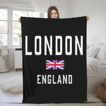 Discover London England England Flag Fleece Blankets