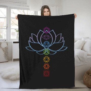 Discover ritual Zen Lotus Chakras Aligned Yoga Fleece Blankets