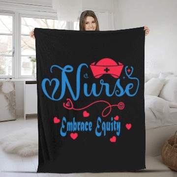 Discover Embrace Equity Nurses For USA Registered Nurse Day Fleece Blankets