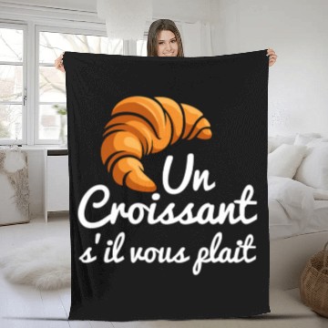 Discover French Croissant Bread Un Croissant S'Il Vous Fleece Blankets