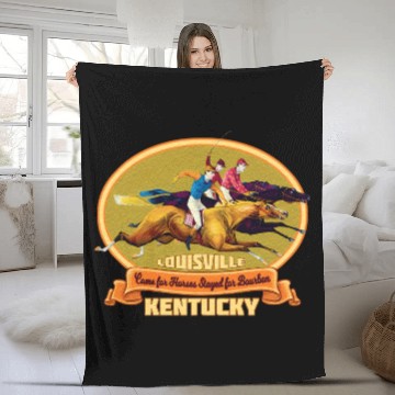 Discover Louisville Kentucky Horse Racing Bourbon Derby Fleece Blankets